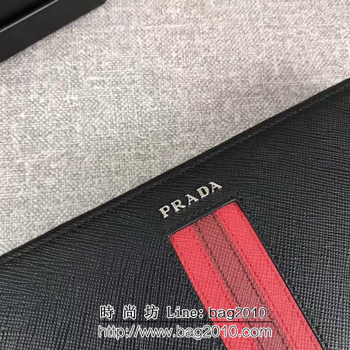 PRADA普拉達 專櫃最新款式 男士單拉鏈錢包 2ML317 DD1510